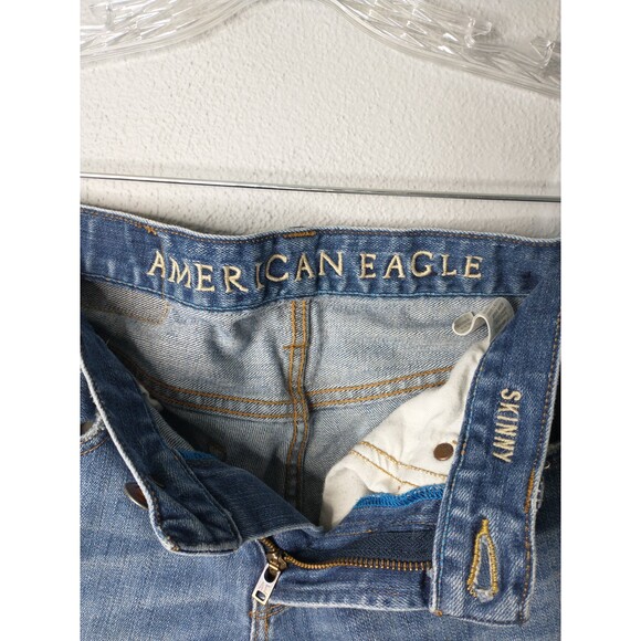 American Eagle Women’s Skinny Jeans Light Wash Size 28/30 Stretch Denim - Picture 4 of 6